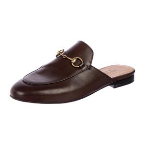Gucci Brown Leather Princetown Mule